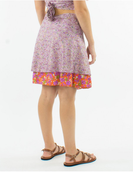 Jupe courte polyester portefeuille sari