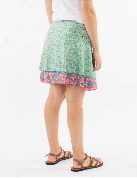 Jupe courte polyester portefeuille sari