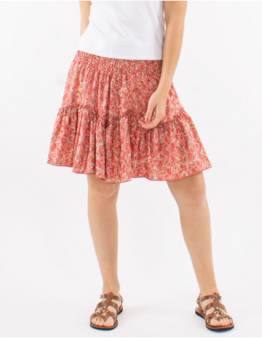 Jupe courte polyester sari imprimé