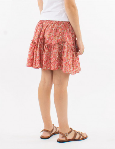 Jupe courte polyester sari imprimé