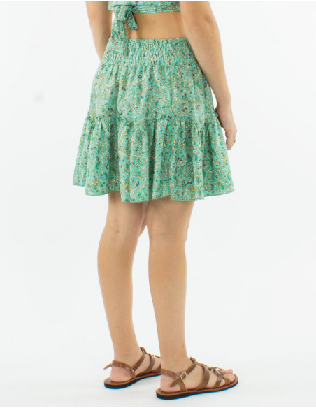 Jupe courte polyester sari imprimé