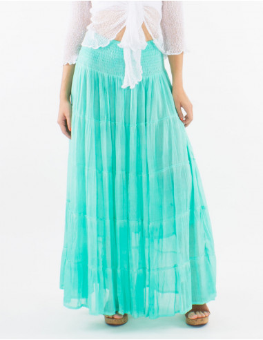 Cotton voile overdyed skirt with lining