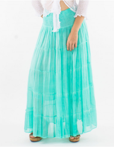 Jupe voile coton volants doublée surteint