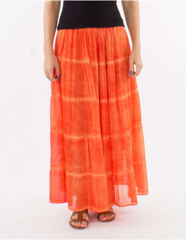 Jupe voile coton volants doublée surteint