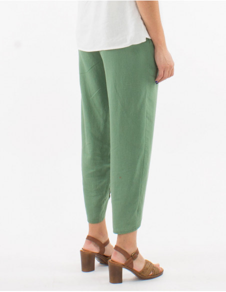 Pantalon 54% Lin 46% Viscose avec poches