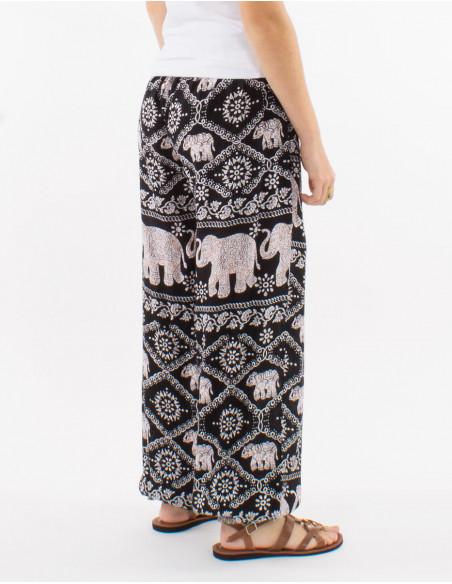 Viscose aladin elephant pants with elastic bottom