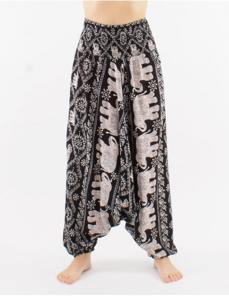 Viscose 3 in 1 elephant print harem pants