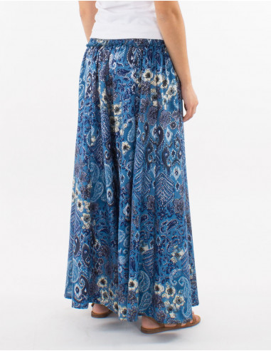 Large polyester pants and "boheme argente" print