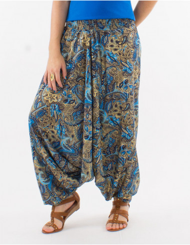 Polyester 3 in 1 harem pants and "road dore" print