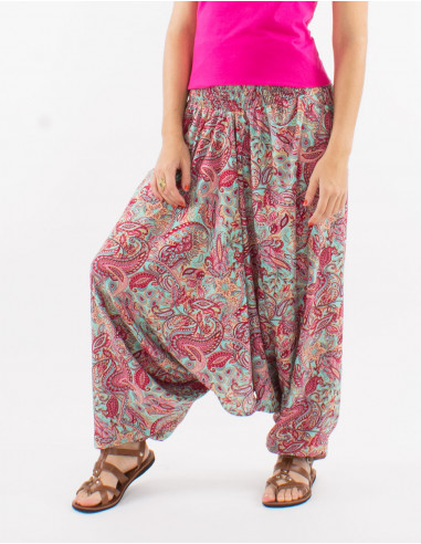 Polyester 3 in 1 harem pants and "road dore" print