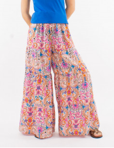 Large polyester print "aquarelle" pants 2