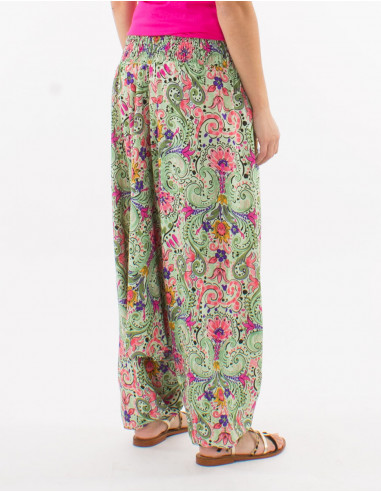 Sarouel polyester 3 en 1 imprimé aquarelle