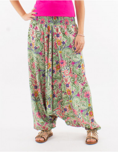 Sarouel polyester 3 en 1 imprimé aquarelle