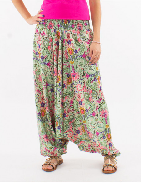 Sarouel polyester 3 en 1 imprimé aquarelle