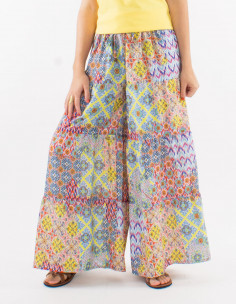Large polyester print mozaique pants 2