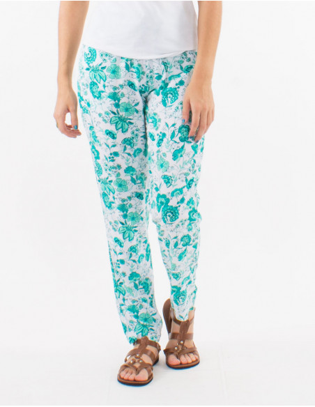 Viscose "indien" print pants