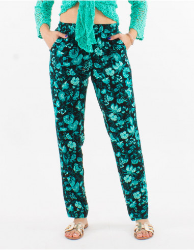 Viscose "indien" print pants