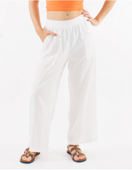 Large 54% linen 46% viscose pockets pants