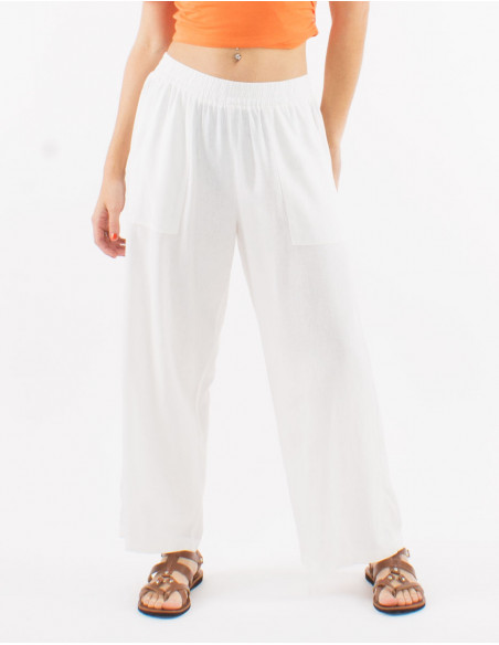 Large 54% linen 46% viscose pockets pants