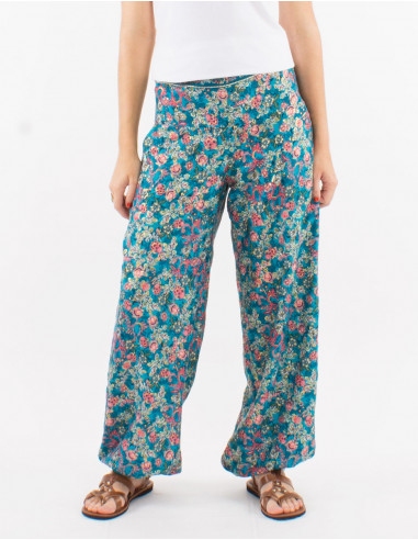 Polyester 2 pockets and "sari" print pants