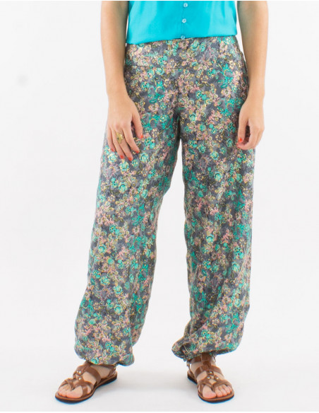 Polyester 2 pockets and "sari" print pants
