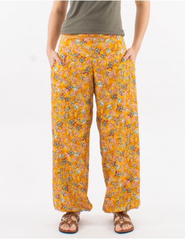 Polyester 2 pockets and "sari" print pants