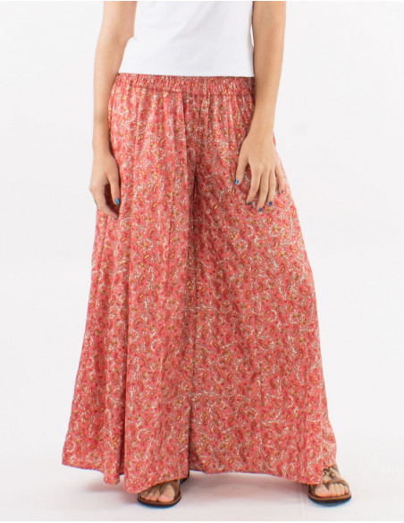 Large polyester "sari" printed pants