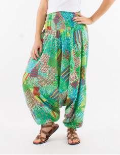 Cotton 3 in 1 harem pants with "ethnique" print