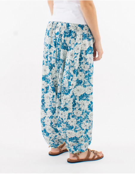 Sarouel coton 3 en 1 imprimé anémone