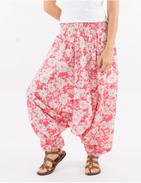 Sarouel coton 3 en 1 imprimé anémone