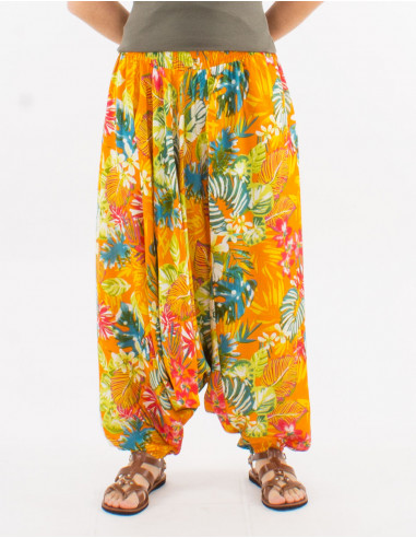 Viscose 3 in 1 harem pants with "jungle" print