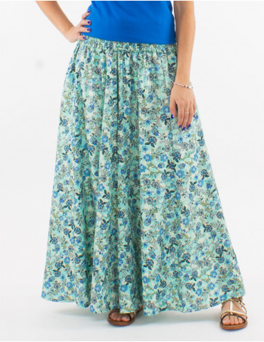 Large polyester pants with elastic belt and "surat" print