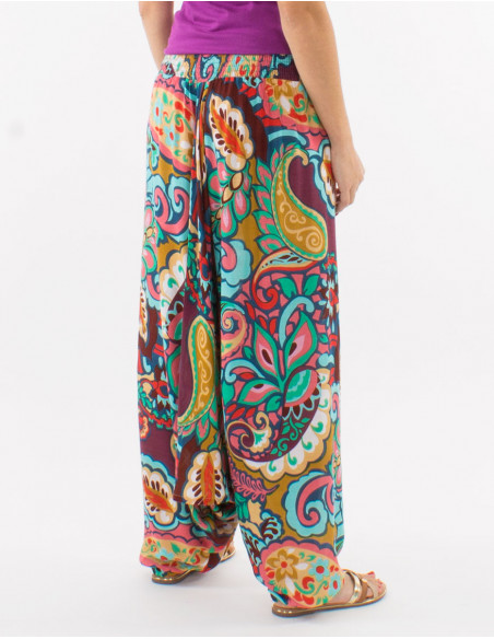 Viscose 3 in 1 harem pants with "antalya" print