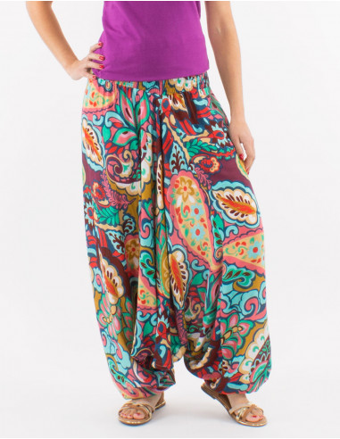 Viscose 3 in 1 harem pants with "antalya" print