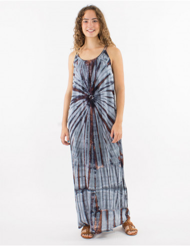 Long viscose tie and dye dress