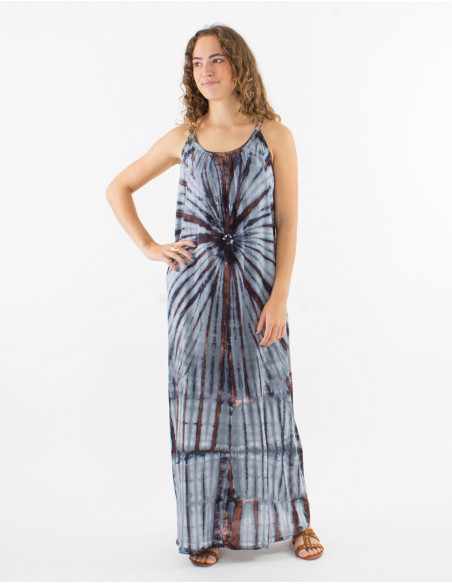 Long viscose tie and dye dress