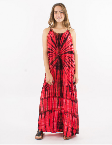 Long viscose tie and dye dress