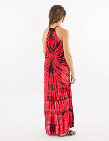 Long viscose tie and dye dress