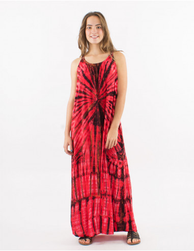 Long viscose tie and dye dress