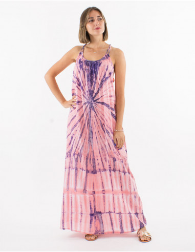 Long viscose tie and dye dress