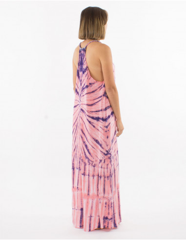 Long viscose tie and dye dress