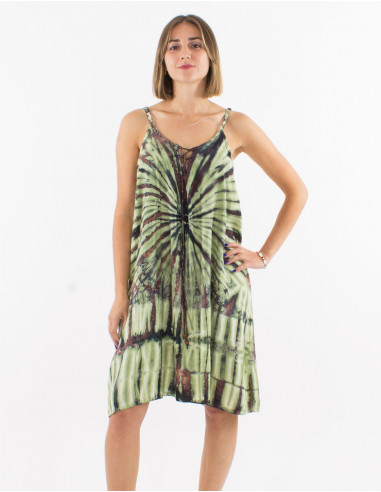 Short viscose tie and dye dress