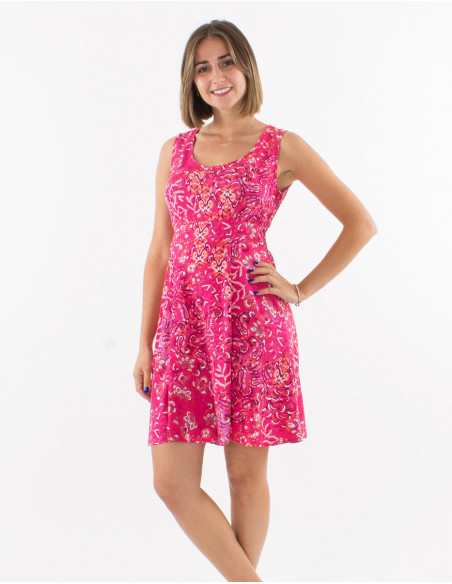 Robe viscose sans manches imprimé Influence