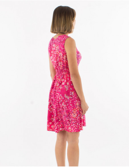 Robe viscose sans manches imprimé Influence