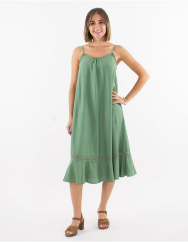 54% linen 46% viscose strapped dress