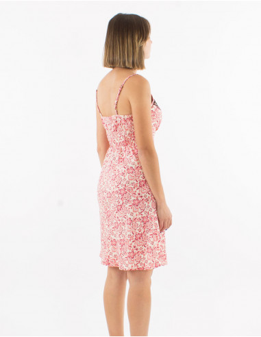 Robe courte polyester bretelles sari imprimé