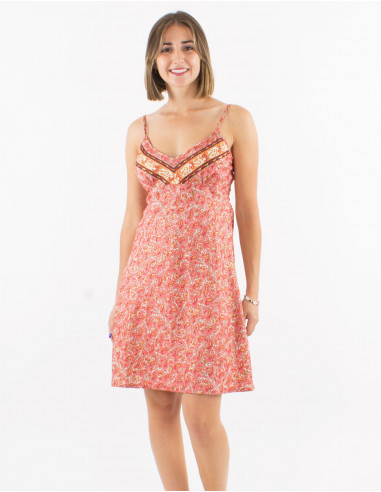 Short polyester straps and "sari" print