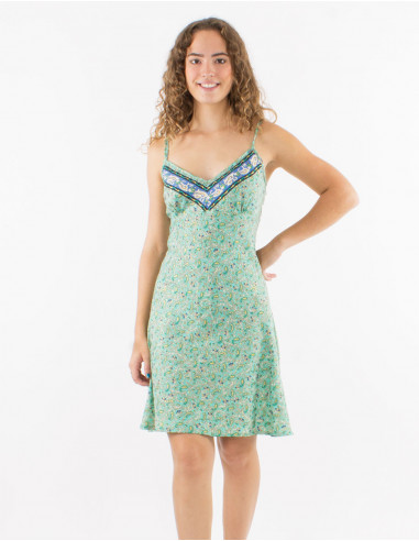 Short polyester straps and "sari" print