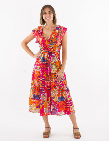 Robe viscose imprimé ethnique