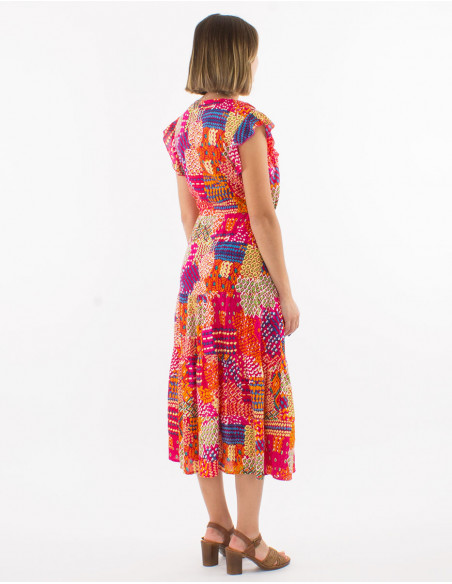 Robe viscose imprimé ethnique